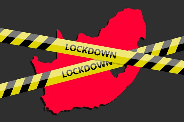 Ταινία Κλειδώματος Πάνω Από Σιλουέτα Της Νότιας Αφρικής Απειλή Από — Διανυσματικό Αρχείο