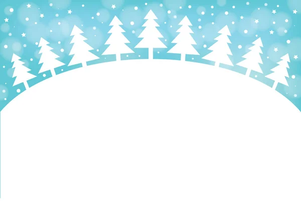 Snowfall Magic Christmas Scene Blank Space Your Message Greetings Card — Stock vektor