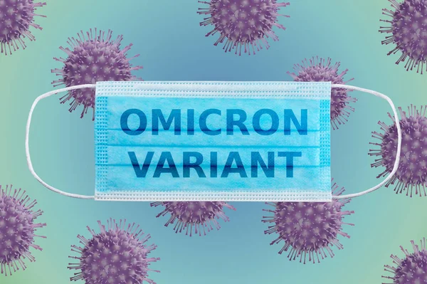 Omicron Variant Banner Background Covid Fondo Del Virus Corona — Foto de Stock