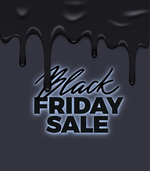 Black Friday Illustration Concept. Vente Conception de bannière avec fusion sombre. Illustration de publicité vectorielle — Image vectorielle