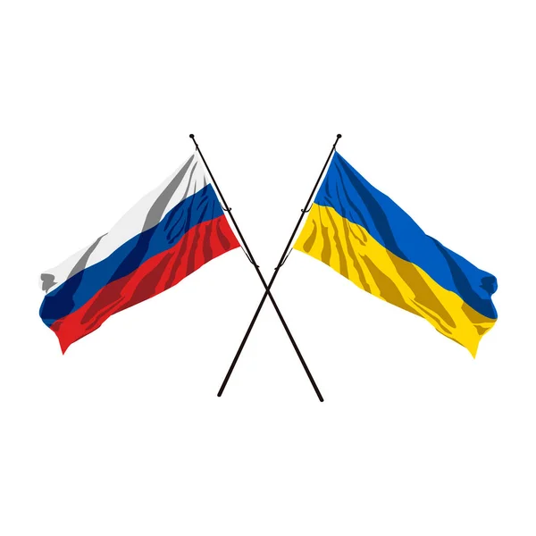 Ukraine Und Russland Flags Russland Krieg Ukraine Krieg War 2022 — Stockvektor