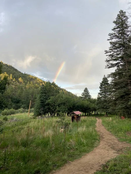 Duha Formuje Dna Kaňonu Pořízen Philmont Scout Ranch Během Letní — Stock fotografie