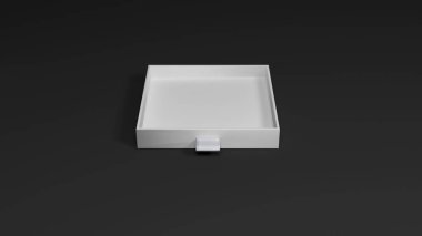 Siyah arkaplan 3D işlemeli beyaz lüks kutu ambalajı