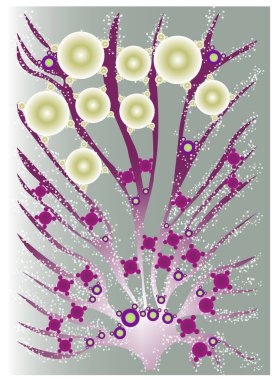 Soyut vektör sihirli peri çizimi, farklı şekiller grafik nesneler.