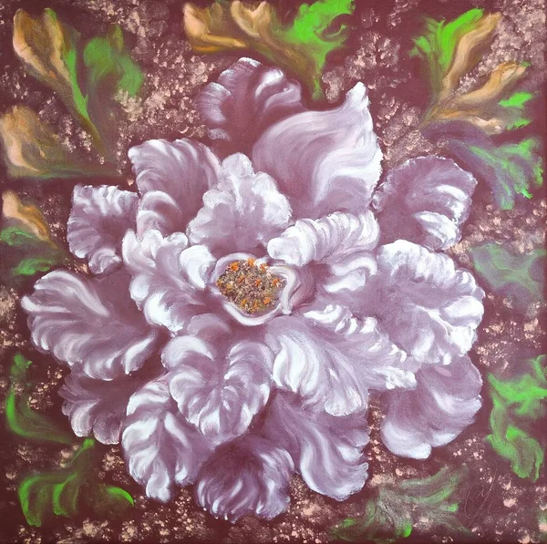 Obra Del Autor Foto Del Cuadro Pintado Género Ornamento Floral —  Fotos de Stock