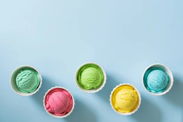 Colorful Ice Cream Balls Bright Background High Quality Photo — Stock Photo, Image