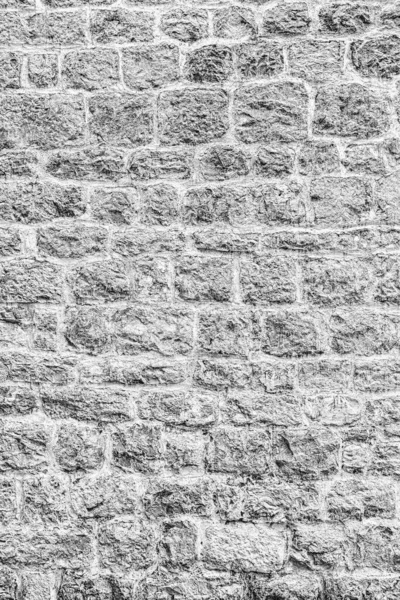 旧石墙的黑白质感 — 图库照片