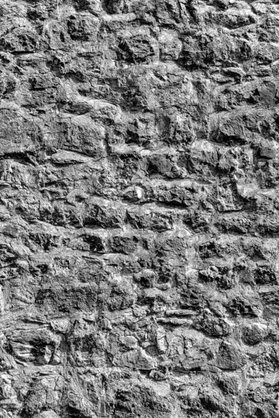 Black White Texture Old Antique Stone Wall — Stock Photo, Image