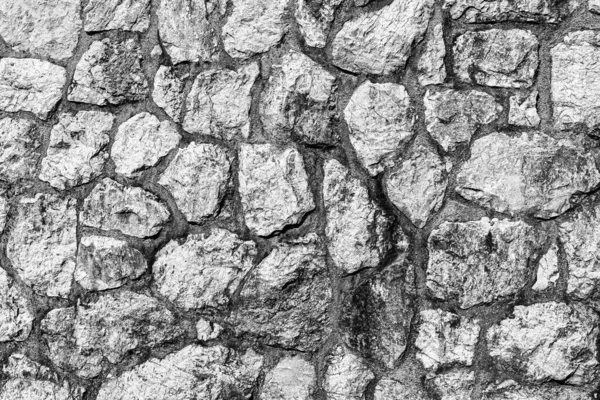 Textura Blanco Negro Una Antigua Pared Piedra Antigua —  Fotos de Stock