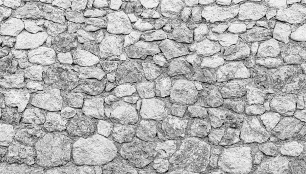 Zwart Witte Textuur Van Een Oude Antieke Stenen Muur — Stockfoto