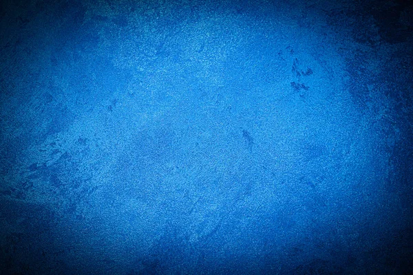 Textur Aus Blauem Zierputz Oder Beton Mit Vignette Abstrakter Grunge — Stockfoto