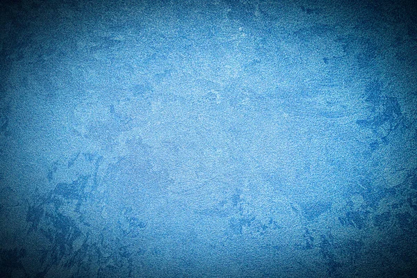 Textura Gesso Decorativo Azul Concreto Com Vinheta Fundo Grunge Abstrato — Fotografia de Stock