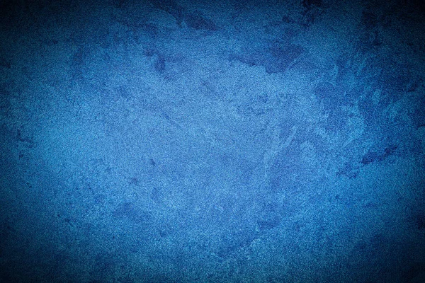 Textura Yeso Decorativo Azul Hormigón Con Viñeta Fondo Grunge Abstracto —  Fotos de Stock