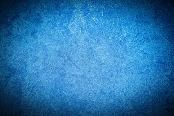 Texture Plâtre Décoratif Bleu Béton Avec Vignette Résumé Fond Grunge — Photo