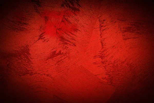 Texture Red Decorative Plaster Concrete Vignette Abstract Grunge Background Design — Stock Photo, Image