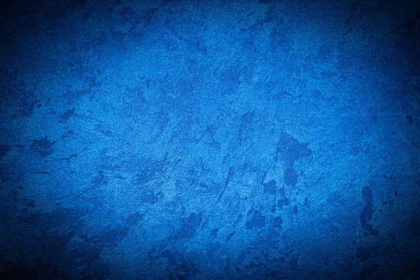 Tekstura Niebieskiego Tynku Dekoracyjnego Lub Betonu Winietą Streszczenie Grunge Tła — Zdjęcie stockowe