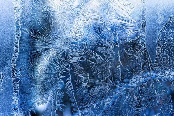 Морозна Текстура Замороженому Склі Взимку Зимовий Фон — стокове фото