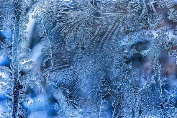 Frost Texture Frozen Glass Winter Winter Background — стоковое фото