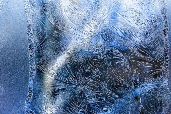 Frost Texture Frozen Glass Winter Winter Background — Photo