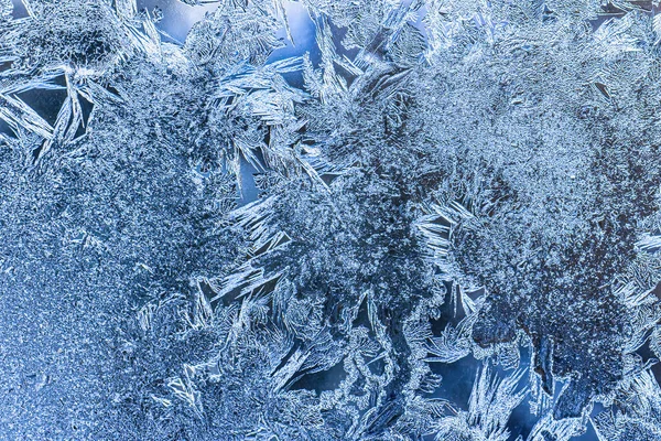 Frost Texture Frozen Glass Winter Winter Background — Stockfoto