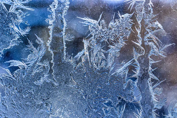 Frost Texture Frozen Glass Winter Winter Background — Stock Fotó