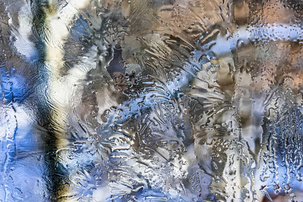 Frost Texture Frozen Glass Winter Winter Background — Stockfoto