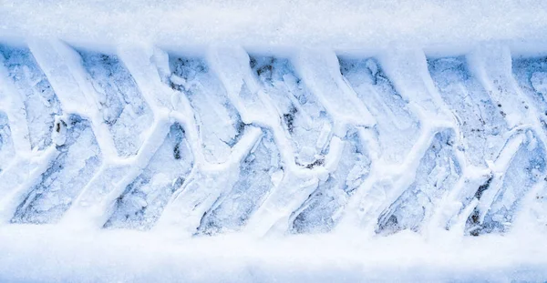Struktura Zasněžené Silnice Stopami Pneumatik Koncept Zimní Jízdy — Stock fotografie