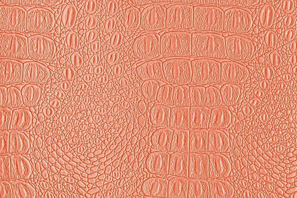 Texture Pelle Coccodrillo Corallo Arancione Sfondo Astratto Design — Foto Stock