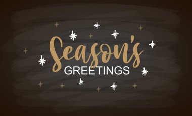 Elle çizilmiş Seasons tebrik kartı, rozet, ikon tipografisi. Noel için Mutlu Noeller mektubu, yeni yıl tebrik kartı, davetiye şablonu, afiş, poster. Vektör EPS10