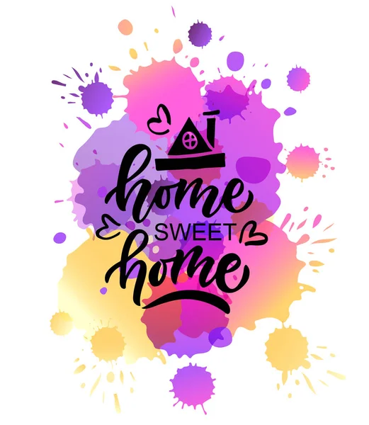 Affiche de typographie dessinée à la main. Citation "Home sweet home on textured background for postcard, card, banner, poster. Home typographie vectorielle inspirante. Illustration vectorielle SPE 10 — Image vectorielle