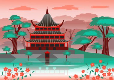 Shenzhen düz posteri, afiş, kartpostal seyahat şirketi için kart, tişört, gömlek. Shenzhen düz çizim. Modern tarz Shenzhen şehir illüstrasyonu. El çizimi. EPS 10 vektör illüstrasyonu