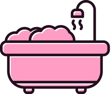 Küvet Doldurulmuş Vektör Satırı Simgesi Tasarımı