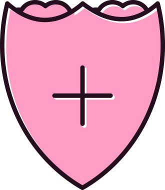 Hijyen Kalkanı Dolu Vektör Satır Simgesi Tasarımı