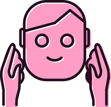 Yüz Temizleme Vektör Satırı Simgesi Tasarımı