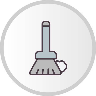 Süpürge Doldurulmuş Vektör Satır Simgesi Tasarımı