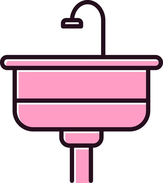 Sink Filled Vector Line Icon Design — Stock Vector