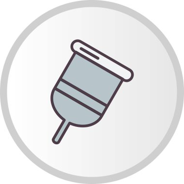 Adet Kadehi Dolu Vektör Satırı Simgesi Tasarımı