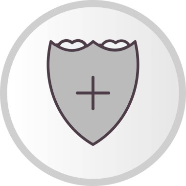 Hijyen Kalkanı Dolu Vektör Satır Simgesi Tasarımı