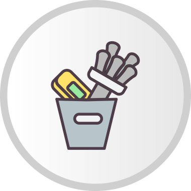 Doldurulmuş Vektör Satırı Simgesi Tasarımı Temizleniyor