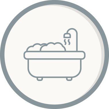 Küvet Doldurulmuş Vektör Satırı Simgesi Tasarımı