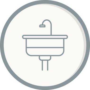 Lavabo Doldurulmuş Vektör Satırı Simgesi Tasarımı