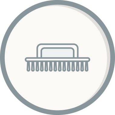 Temizleme Fırçası Doldurulmuş Vektör Satırı Simgesi Tasarımı