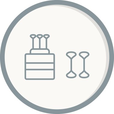 Pamuk Çubuğu Doldurulmuş Vektör Satırı Simgesi Tasarımı