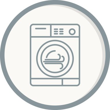 Çamaşır Makinesi Doldurulmuş Vektör Satır Simgesi Tasarımı