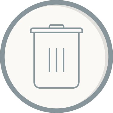 Çöp kutusu Doldurulmuş Vektör Satırı Simgesi Tasarımı