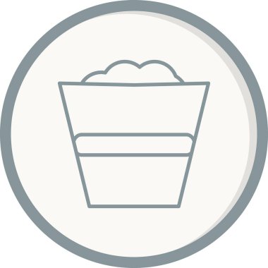 Su Kovası Doldurulmuş Vektör Satırı Simgesi Tasarımı