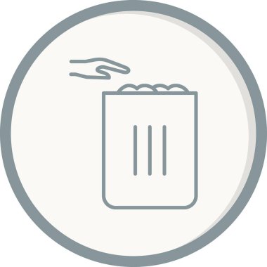 Çöp Kutusu Doldurulmuş Vektör Satırı Simgesi Tasarımı Kullan