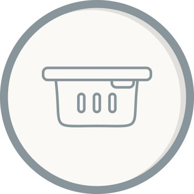 Çamaşır Sepeti Dolu Vektör Satırı Simgesi Tasarımı