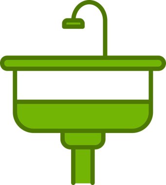 Lavabo Doldurulmuş Vektör Satırı Simgesi Tasarımı