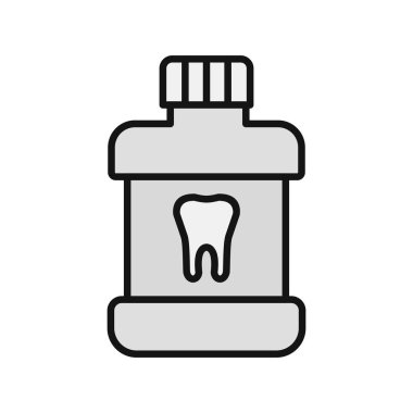Ağız Yıkama Doldurulmuş Vektör Satırı Simgesi Tasarımı